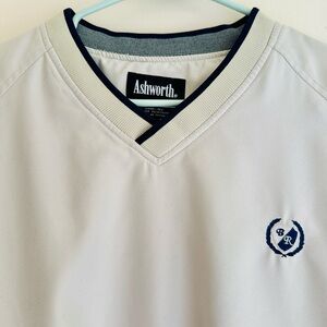 Ashworth Cream V-Neck Pullover with Black Accents